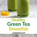green tea smoothie collage