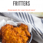 Sweet corn fritters in a dish