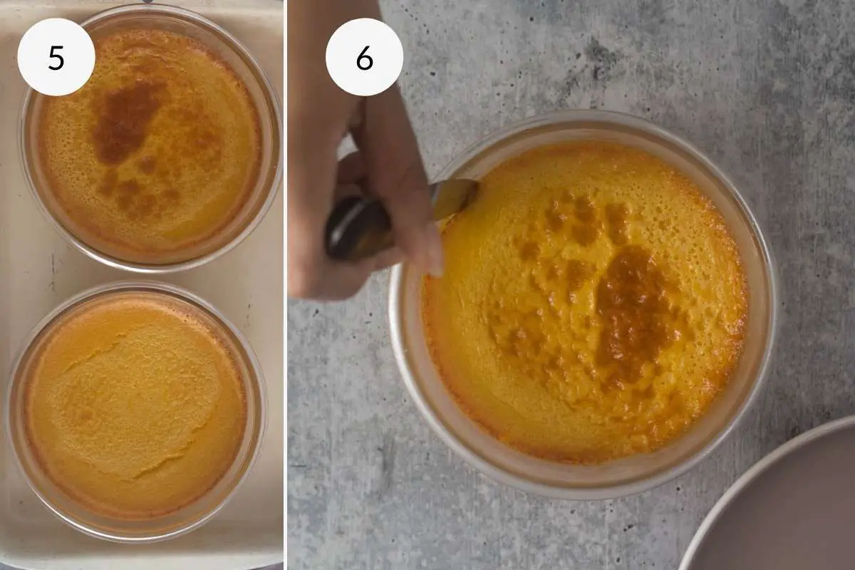 cooked pumpkin flan in dish