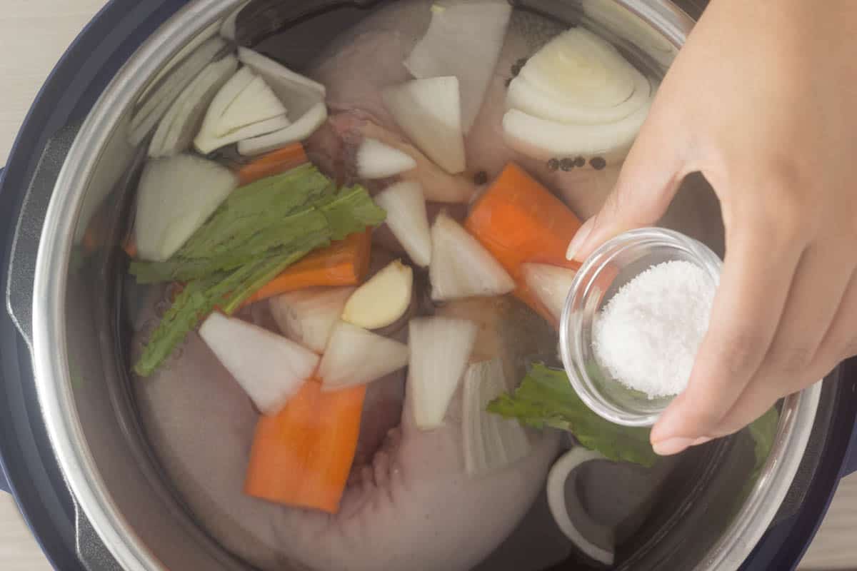 Adding ingredients to the instant pot