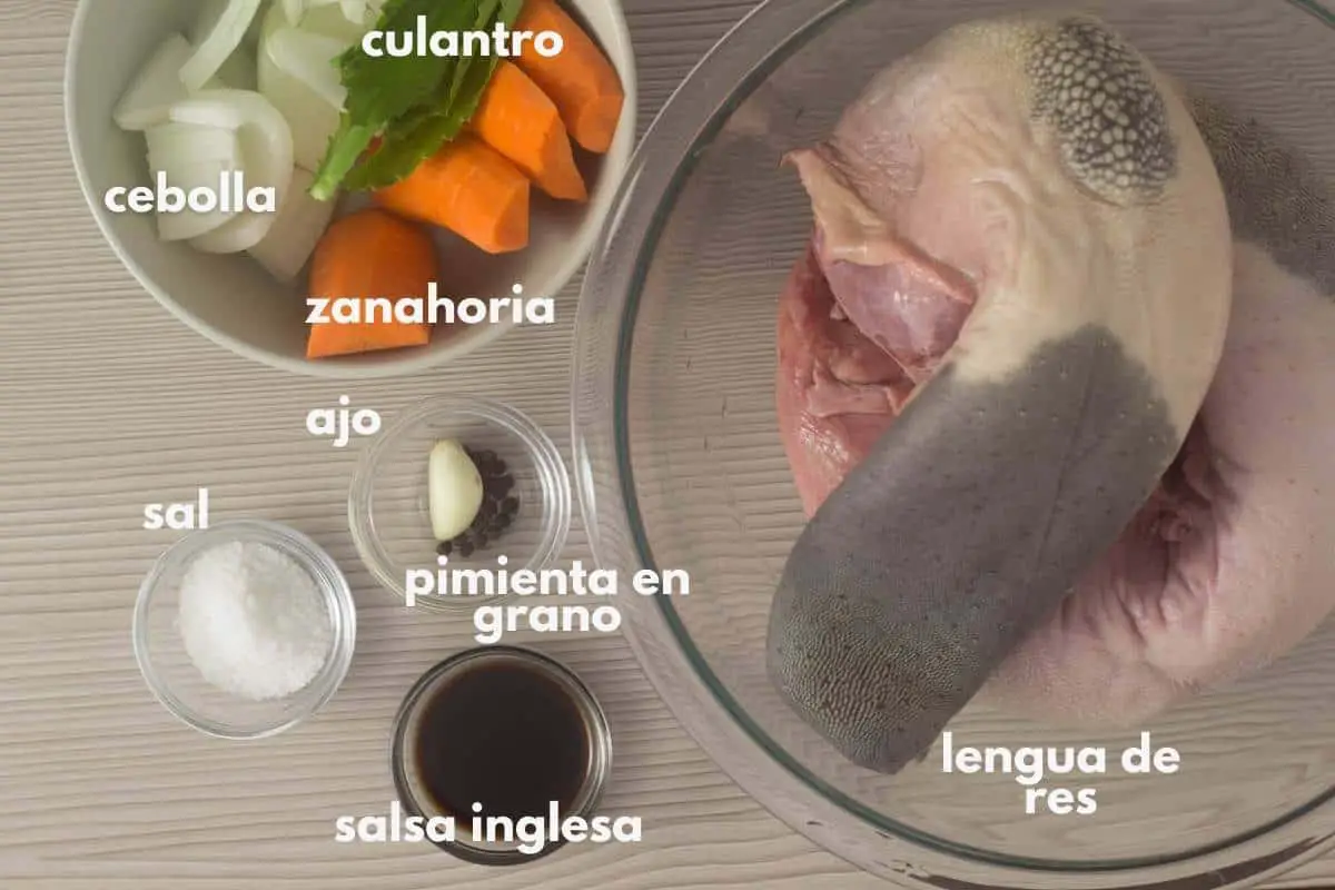 ingredientes para cocinar lengua de res
