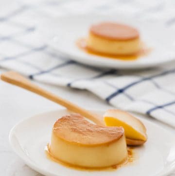 a small cuban flan on a plate
