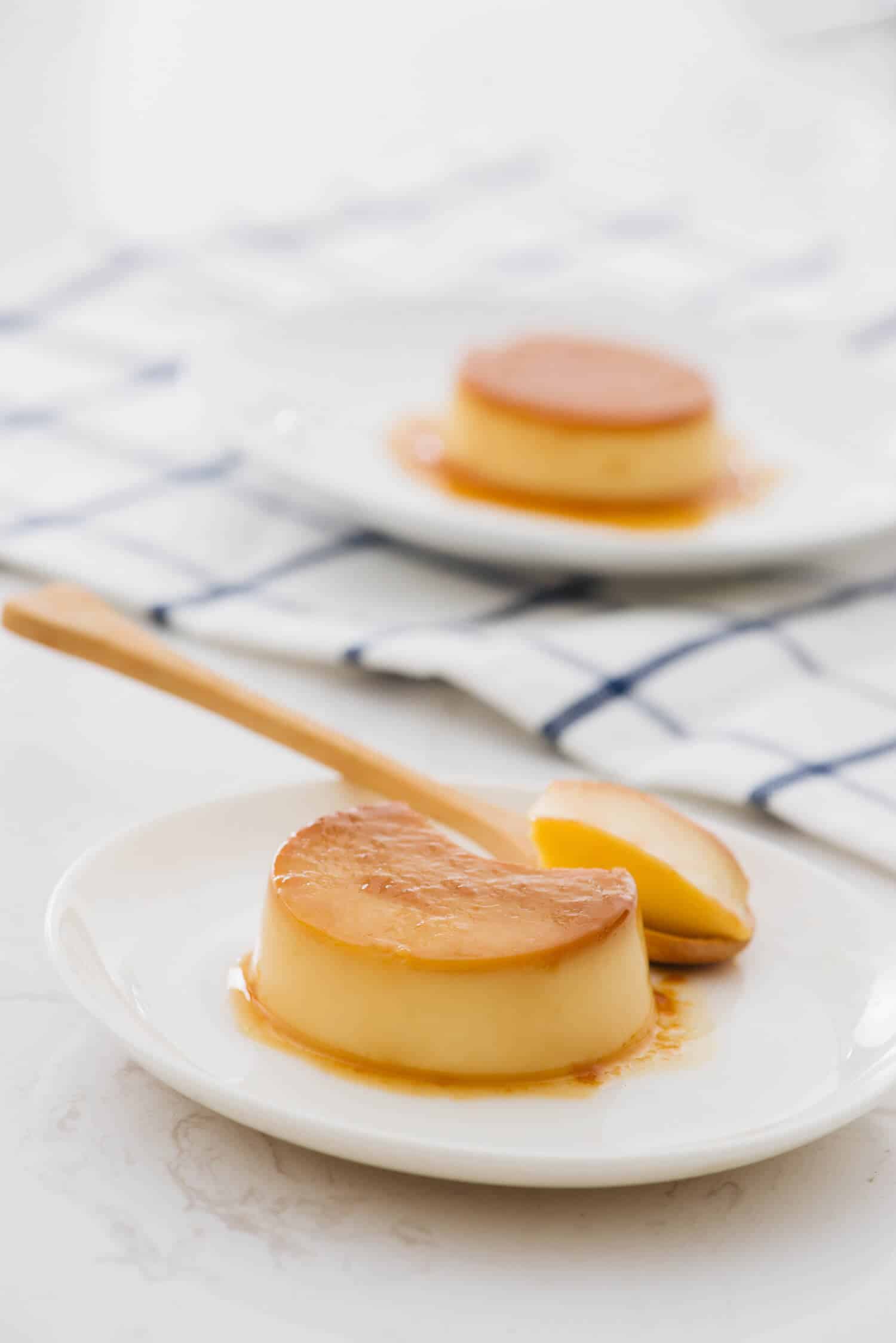 a small cuban flan on a plate