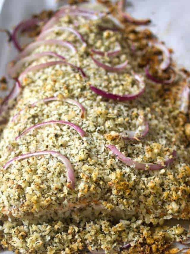 Baked Feta Crusted Salmon