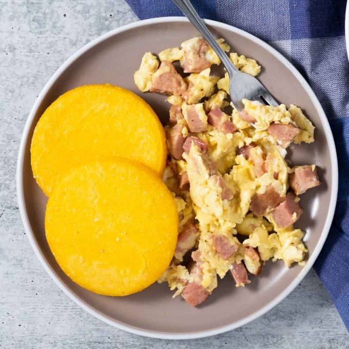 Ham and Eggs Scramble (Huevos con Jamón) Breakfast For Two